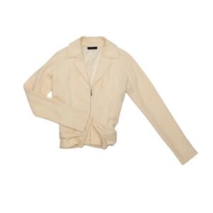 The Row Women's Ivory Cream Zip-Up Jacket – Size‎ 8 – 100% Virgin Wool
